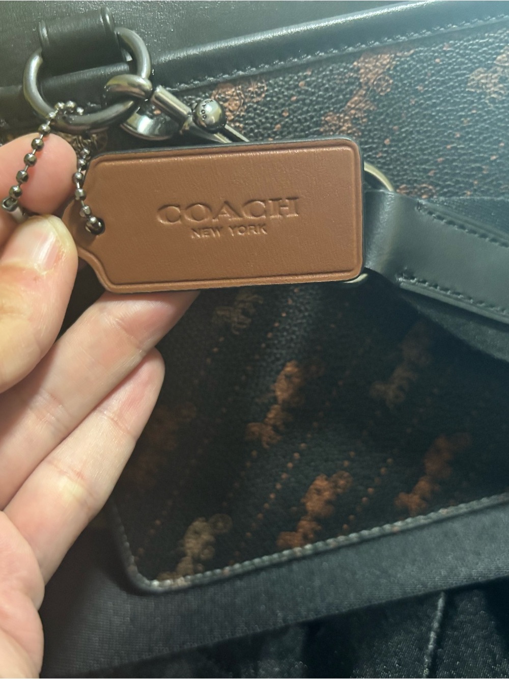 Coach Black & Brown Signature Canvas Flap Crossbody - Picture 11 of 12